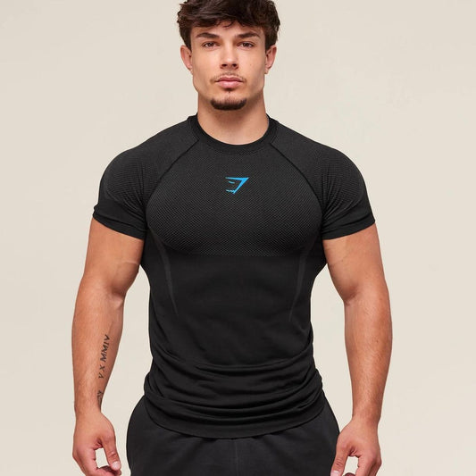 Erkaklar uchun kalta yengli kompressiyali siqma futbolka